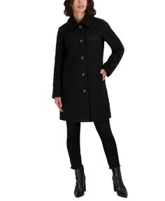Женское пальто из букле с клубным воротником Laundry by Shelli Segal, черный