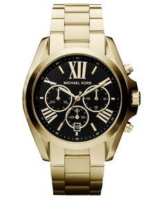 Часы-хронограф унисекс Bradshaw с золотистым браслетом из нержавеющей стали, 43 мм MK5739 Michael Kors