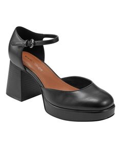Женские туфли-лодочки Daffy на блочном каблуке с закрытым носком Marc Fisher, черный