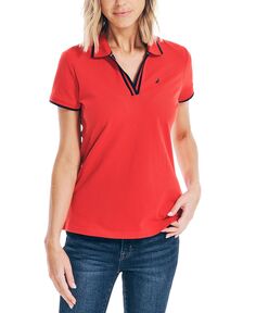 Женская футболка-поло Ocean с разрезом на шее Nautica, красный