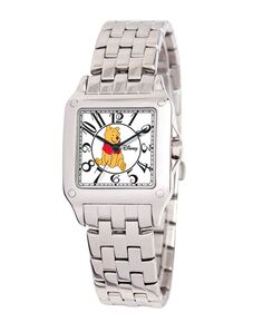 Женские квадратные часы Disney Winnie из серебряного сплава ewatchfactory, серебро