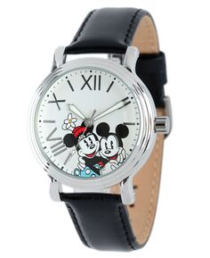 Женские блестящие серебряные винтажные часы из сплава Disney с Микки Маусом и Минни Маус ewatchfactory, черный