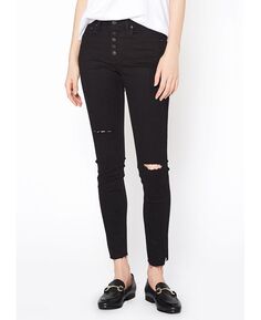 Женские черные рваные джинсы скинни с высокой посадкой до колена для взрослых NOEND Denim, черный