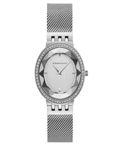 Женские серебряные часы-браслет с сеткой и серебряным циферблатом, 35 ​​мм BCBGMAXAZRIA
