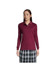 Женская рубашка поло с длинными рукавами в школьной форме Lands&apos; End