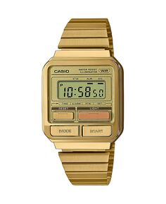 Цифровые часы унисекс из нержавеющей стали золотистого цвета, 33,5 мм, A120WEG-9AVT G-Shock, золотой