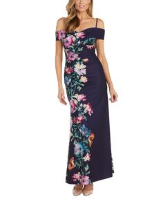 Женское платье с открытыми плечами и цветочным принтом Nightway