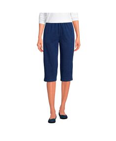 Женские спортивные трикотажные брюки-капри для миниатюрных размеров с эластичной резинкой на талии и высокой посадкой Lands&apos; End