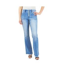 Послеродовые легкие потертые джинсы Bootcut с пятью пуговицами и задними карманами с клапанами Indigo Poppy