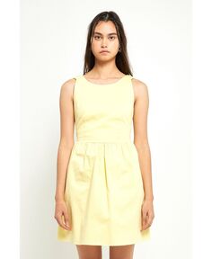 Женское мини-платье с открытой спиной и резинкой для волос Grey Lab, желтый