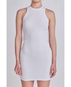 Женское мини-платье в рубчик с открытой спиной Grey Lab, белый