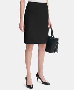 Женская юбка-карандаш из крепа с аквалангом, стандартного и миниатюрного размера Calvin Klein, черный