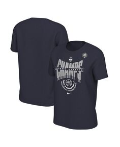 Женская темно-синяя футболка UConn Huskies 2023 NCAA, мужская баскетбольная футболка национальных чемпионов в раздевалке Nike, темно-синий