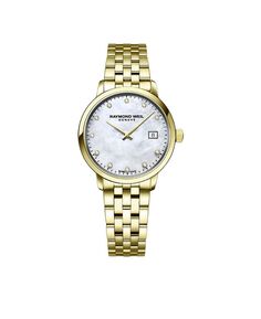 Женские швейцарские часы Toccata с золотистым браслетом из нержавеющей стали с бриллиантами, 29 мм Raymond Weil, золотой
