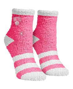 Женские носки Розовые Brooklyn Nets Fuzzy Crew Socks Rock &apos;Em, розовый
