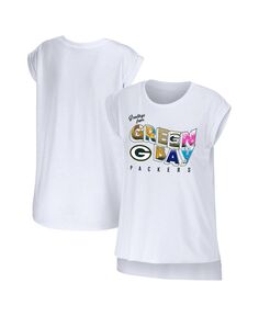 Женская белая футболка Green Bay Packers Greeting From Muscle WEAR by Erin Andrews, белый