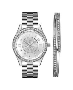 Женские часы Mondrian из нержавеющей стали с бриллиантами (1/6 карата) Jbw, серебро