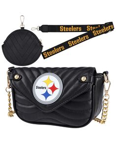 Женская кожаная сумка с ремешком Pittsburgh Steelers Cuce, черный