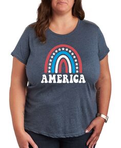 Модная футболка с рисунком Americana больших размеров Air Waves, синий