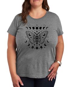 Модная футболка больших размеров с рисунком небесной бабочки Air Waves, серый