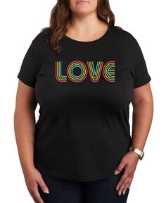 Модная футболка больших размеров с рисунком Love Air Waves, черный