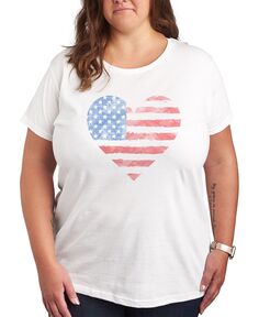 Модная футболка больших размеров с изображением сердечка и флага Air Waves, белый