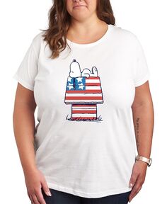 Модная футболка больших размеров с рисунком арахиса Air Waves, белый