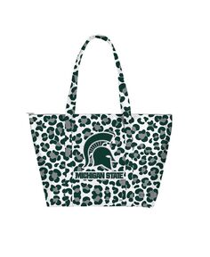 Женская большая сумка-тоут Michigan State Spartans Leopard Weekender Indigo Falls, зеленый