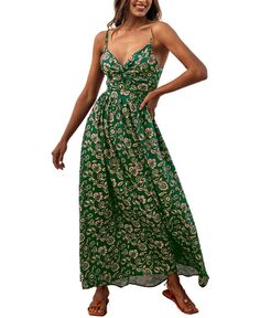 Женское пляжное платье макси с принтом пейсли CUPSHE, зеленый