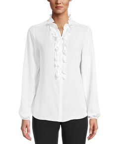 Женская блузка с длинными рукавами и рюшами Bar III