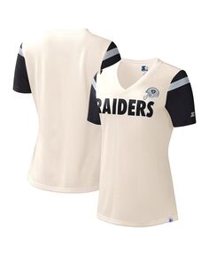 Женская белая футболка с v-образным вырезом Las Vegas Raiders Kick Start Starter, белый