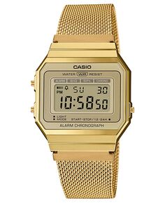 Унисекс золотистые часы-браслет из нержавеющей стали с сеткой, 35,5 мм Casio, золотой