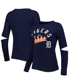 Женская темно-синяя футболка с длинным рукавом Detroit Tigers Formation Touch, темно-синий