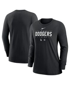 Черная женская футболка с длинным рукавом Los Angeles Dodgers Authentic Collection Legend Performance Nike, черный