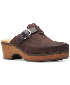 Женские сабо без шнуровки Paizlee Nora на платформе с пряжками Clarks