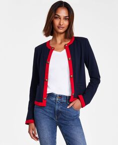 Женская куртка с открытым передом и контрастной отделкой Tommy Hilfiger