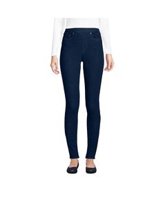 Женские джинсы-леггинсы скинни с высокой посадкой и эластичной резинкой на талии для миниатюрных размеров Lands&apos; End
