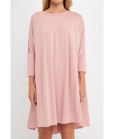Женское мини-платье смешанного типа с высоким и низким вырезом English Factory, розовый