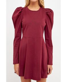 Женское мини-платье с длинными рукавами-фонариками English Factory