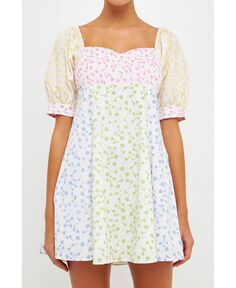 Женское мини-платье с цветочным принтом English Factory
