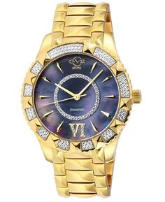 Женские часы Венеция швейцарские кварцевые золотистые из нержавеющей стали 38 мм GV2 by Gevril, золотой