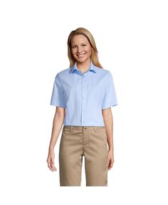 Женская эластичная рубашка с короткими рукавами для школьной формы без зазоров Lands&apos; End