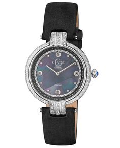 Женские часы Matera швейцарские кварцевые черные кожаные 35 мм GV2 by Gevril, черный