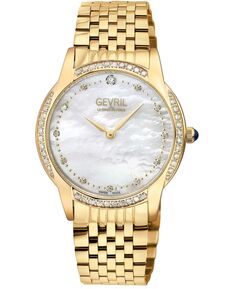 Женские часы Airolo швейцарские кварцевые золотистые из нержавеющей стали 36 мм Gevril, золотой