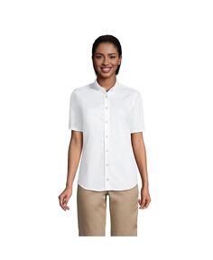 Женская эластичная рубашка с короткими рукавами для школьной формы без зазоров Lands&apos; End