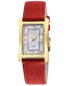 Женские часы Luino Swiss Quartz Red Leather 29mm GV2 by Gevril, красный