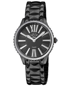 Женские часы Siena швейцарские кварцевые черные из нержавеющей стали 37 мм GV2 by Gevril, черный