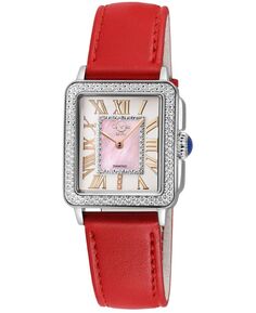 Женские часы Padova швейцарские кварцевые красные из искусственной кожи 30 мм GV2 by Gevril, красный