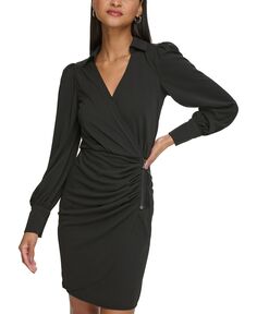 Женское платье со сборками и боковой молнией KARL LAGERFELD PARIS, черный