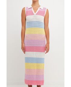 Женское вязаное платье макси крючком English Factory